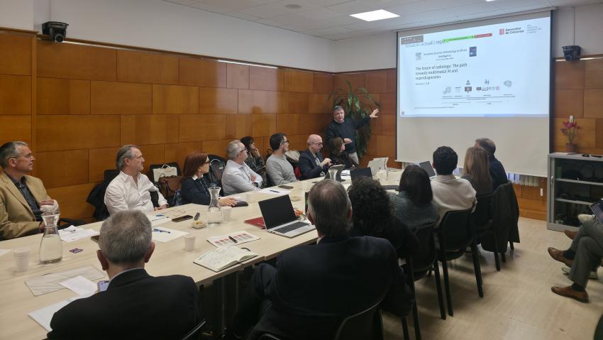 Francesc Garcia Cuyàs, gerent de l'IDI, durant la presentació a la Comissió Permanent