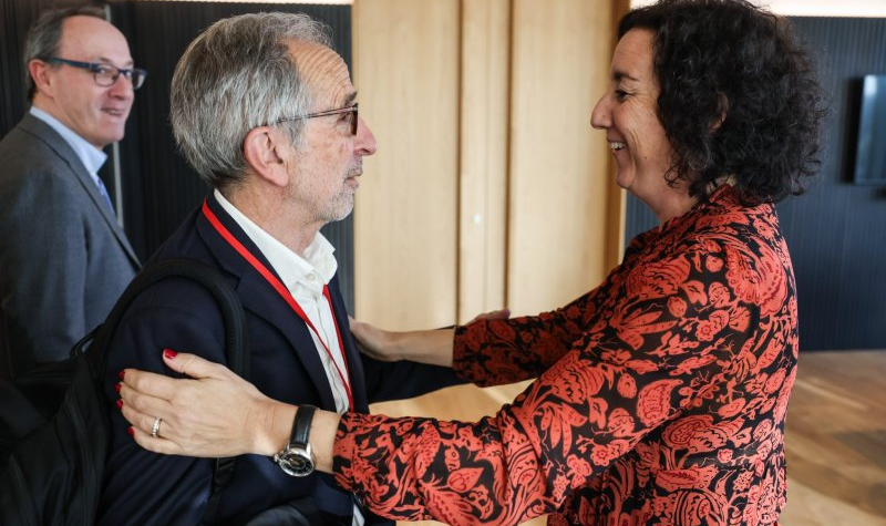 Moment de la trobada amb la consellera Alícia Romero