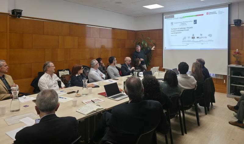 Francesc Garcia Cuyàs, gerent de l'IDI, durant la presentació a la Comissió Permanent